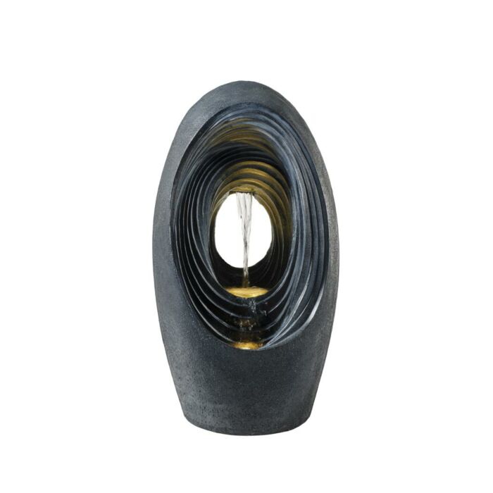 Brunnen aus Polyresin 3 LED schwarz 80 cm - Lumineo