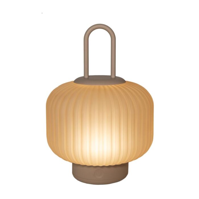 Glaslaterne IP44 tragbar sand 25 cm