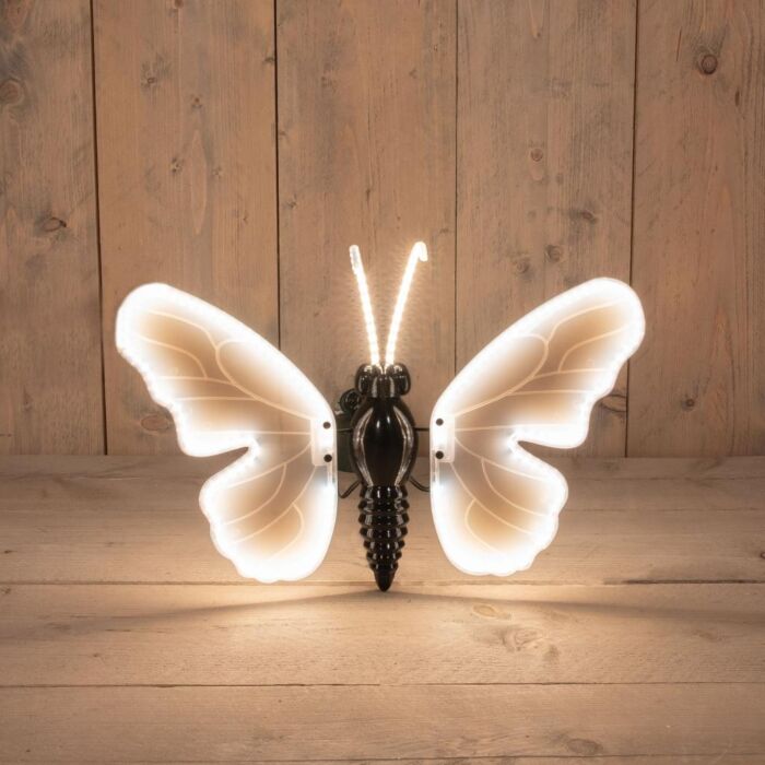 LED Schmetterling warmweiß mit beweglichen Flügeln und Zuleitung 40 cm LED Schmetterling warmweiß mit beweglichen Flügeln und Zuleitung 40 cm