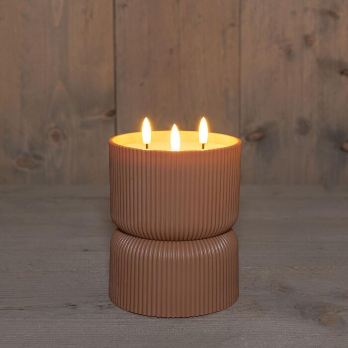 Außenkerze 3D Flamme Kunststoff terra 17,5 cm Außenkerze 3D Flamme Kunststoff terra 17,5 cm