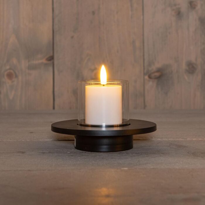 Außenkerze 3D Flamme Kunststoff schwarz 14 cm