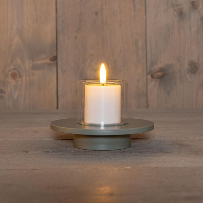 Außenkerze 3D Flamme Kunststoff olivgrün 14 cm Außenkerze 3D Flamme Kunststoff olivgrün 14 cm