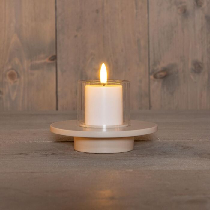 Außenkerze 3D Flamme Kunststoff sand 14 cm Außenkerze 3D Flamme Kunststoff sand 14 cm