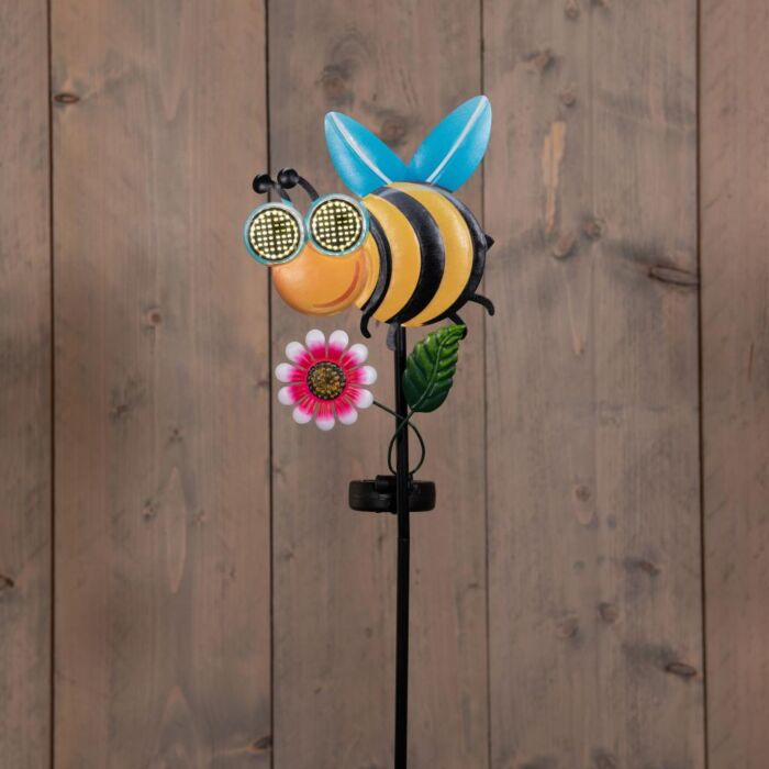 Solar Gartenstecker Biene mit Wackelaugen 75 cm Solar Gartenstecker Biene mit Wackelaugen 75 cm