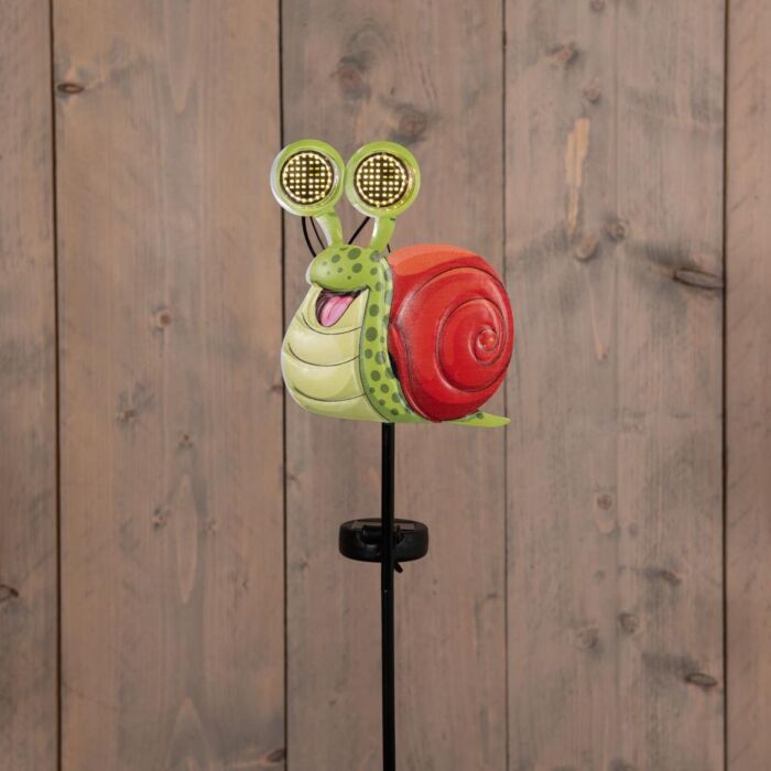 Solar Gartenstecker Schnecke mit Wackelaugen 75 cm
