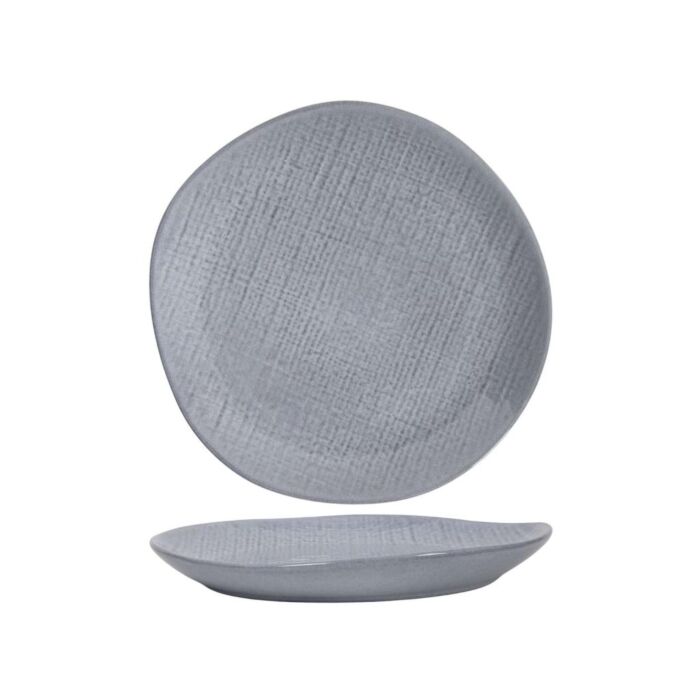 Frühstücksteller gewebtes Textil grau Ø 21 cm