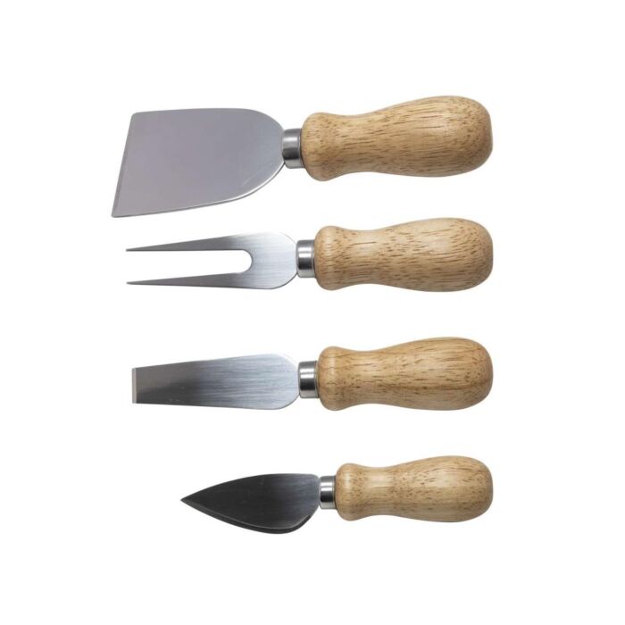 Käsemesser aus Holz und Edelstahl, 4er-Set Käsemesser aus Holz und Edelstahl, 4er-Set