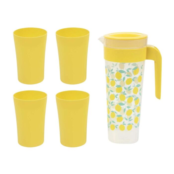 Kanne Zitrone mit 4 Bechern