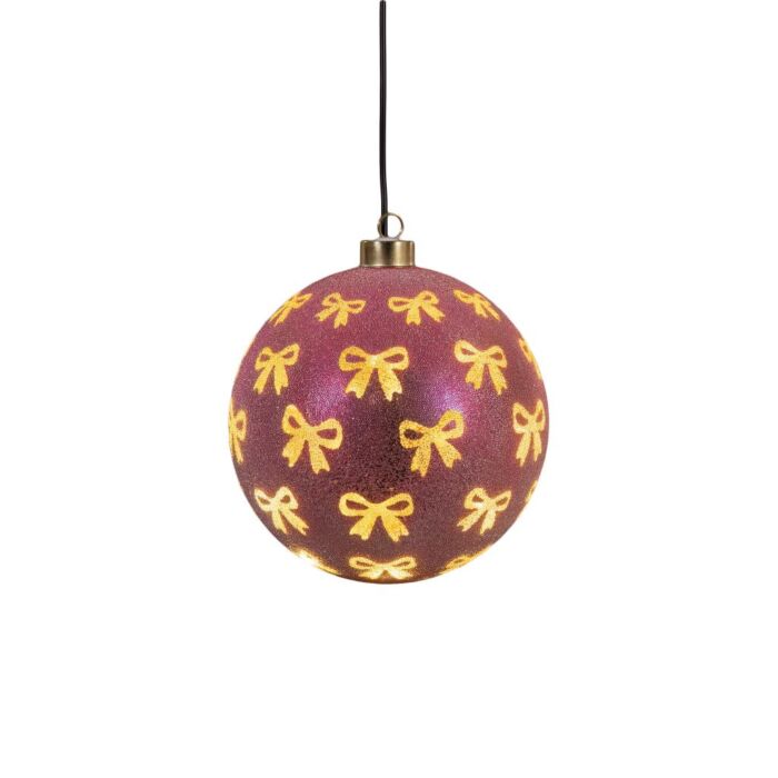 LED Drehende Glaskugel Rosa mit Schleifen 15 cm - Anna's Collection LED Drehende Glaskugel Rosa mit Schleifen 15 cm - Anna's Collection