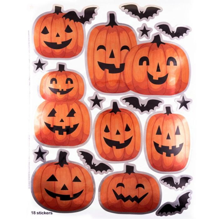 Fenstersticker Halloween Kürbis 16 Stück