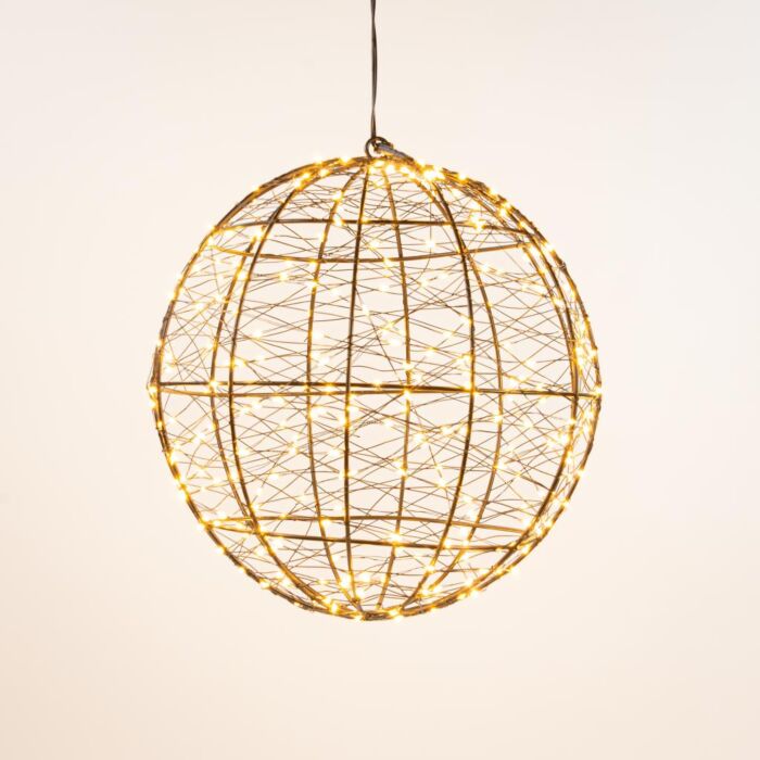 Metallkugel mit 300 LEDs, 25 cm