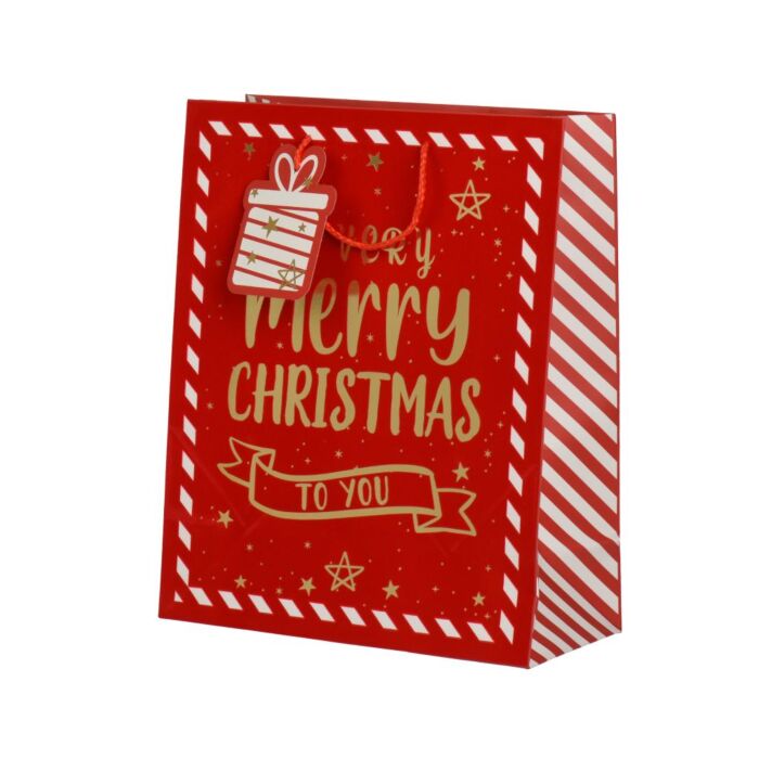 Geschenktasche Merry Christmas 32 cm - Decoris