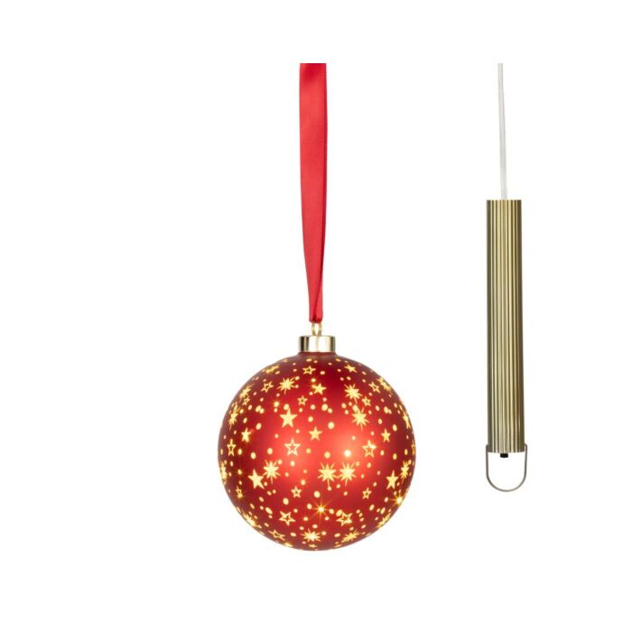 LED-Glaskugel mit Sternmotiv 14 cm - Lumineo LED-Glaskugel mit Sternmotiv 14 cm - Lumineo