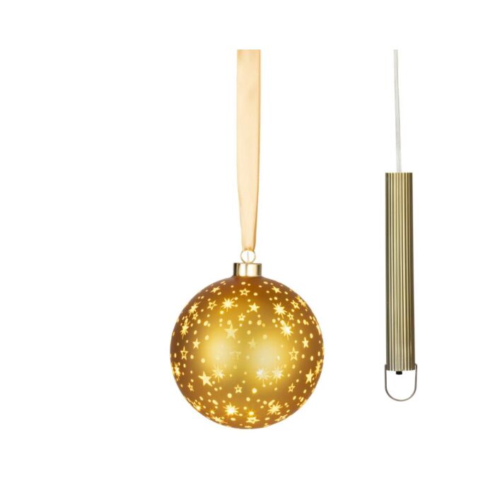 LED Glas-Weihnachtskugel Gold mit Mikro-LED 14 cm - Lumineo LED Glas-Weihnachtskugel Gold mit Mikro-LED 14 cm - Lumineo