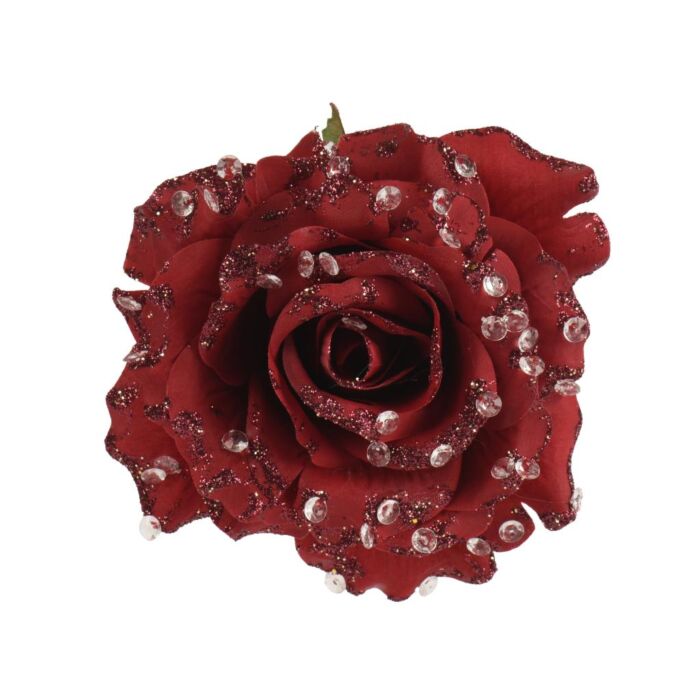 Rose auf Clip Oxblood 14 cm - Everlands