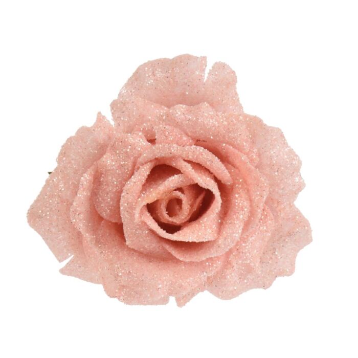 Rose auf Clip Puderrosa 12 cm - Everlands Rose auf Clip Puderrosa 12 cm - Everlands
