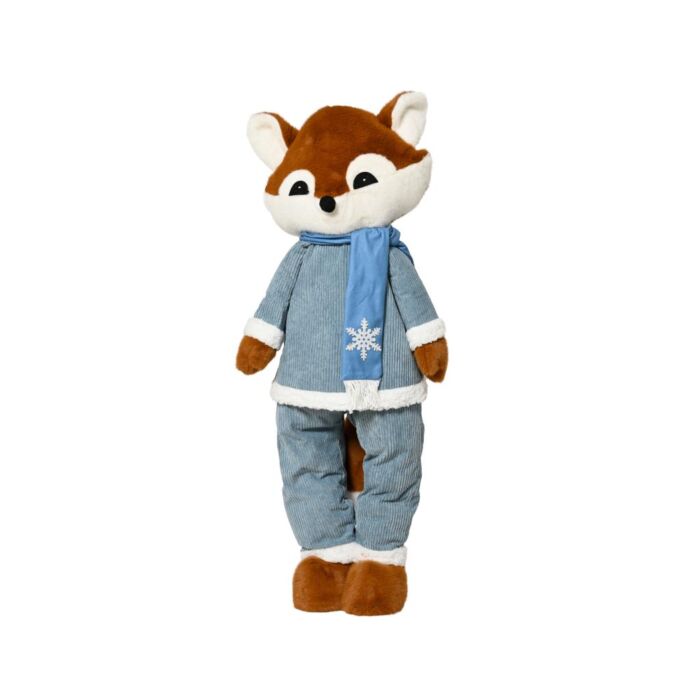 Stehender Fuchs Blau Weiß 110 cm - Decoris Stehender Fuchs Blau Weiß 110 cm - Decoris