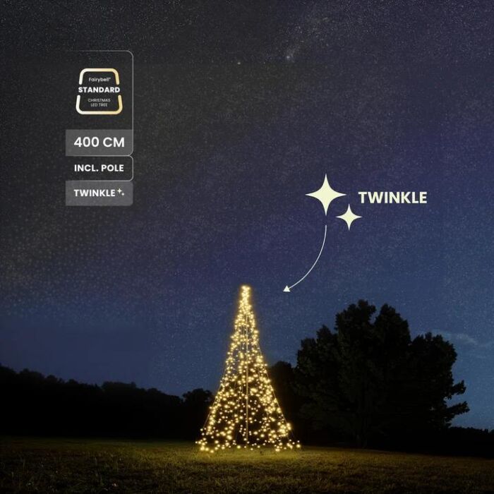 Fahnenmast-Weihnachtsbaum Standard 864 LED warmweiß Twinkle inkl. Mast 400 cm - Fairybell Fahnenmast-Weihnachtsbaum Standard 864 LED warmweiß Twinkle inkl. Mast 400 cm - Fairybell