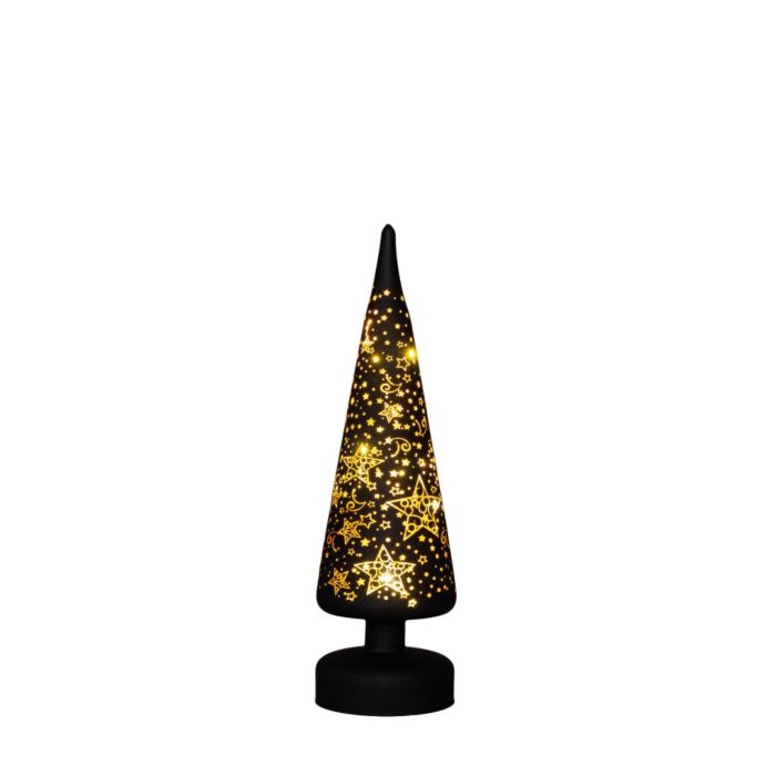 Weihnachtsbäumchen Glas mit Sternen schwarz/gold 30 cm - Anna’s Collection Weihnachtsbäumchen Glas mit Sternen schwarz/gold 30 cm - Anna’s Collection