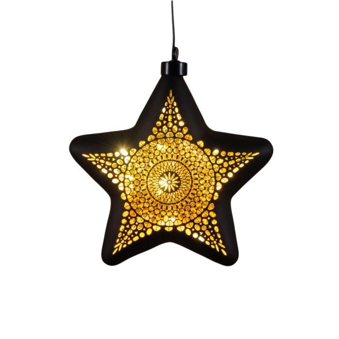 Weihnachtsanhänger Stern Glas Marrakech schwarz/gold 19 cm - Anna’s Collection Weihnachtsanhänger Stern Glas Marrakech schwarz/gold 19 cm - Anna’s Collection