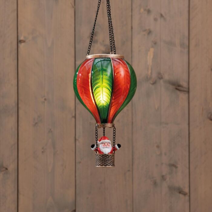 Heißluftballon Santa rot/grün 45 cm - Anna’s Collection