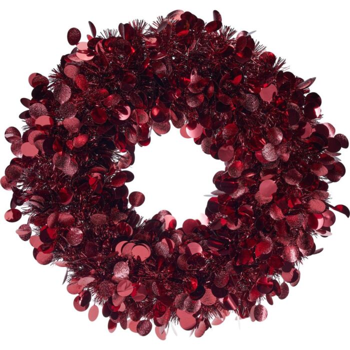 Tinsel Kranz Dunkelrot 46 cm Tinsel Kranz Dunkelrot 46 cm