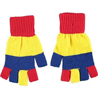 Fingerlose Faschingshandschuhe rot/gelb/blau - Apollo
