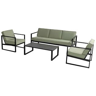 Loungeset Jordan 5-teilig schwarz grün - Hartman