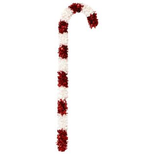 Zuckerstangen-Lametta rot weiß 124 cm