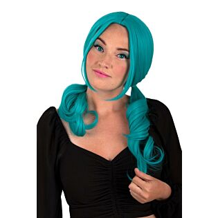 Per&uuml;cke Raewyn t&uuml;rkis langes Haar mit 2 Z&ouml;pfen