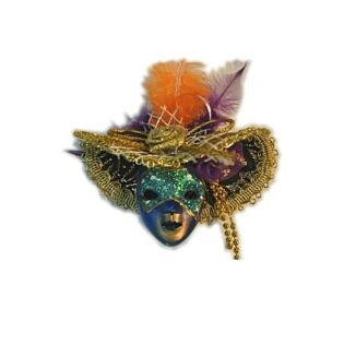 Venezianische Brosche mit Hut und Federn