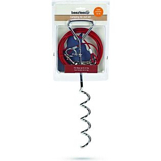 Beeztees Camping-Anlegeset+Leine 6m rot