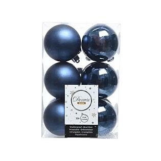 Weihnachtskugeln blau Plastik &Oslash; 6 cm Satz von 12