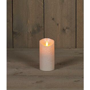 B.O.T. KERZE PERLENWACHS RUSTIKALE BEWEGLICHE FLAMME 7.5X15CM 3XAAA/TIMER
