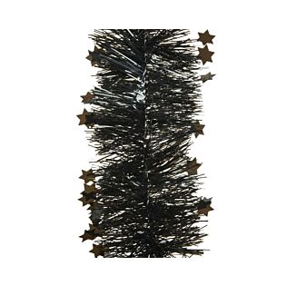 Lametta-Girlande Stern schwarz 270 cm - Decoris