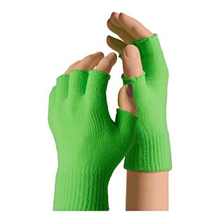 Fingerlose Handschuhe fluoreszierend gr&uuml;n f&uuml;r Kinder