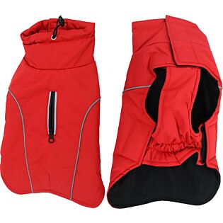 Hondenjas luxury waterpr rood l30cm