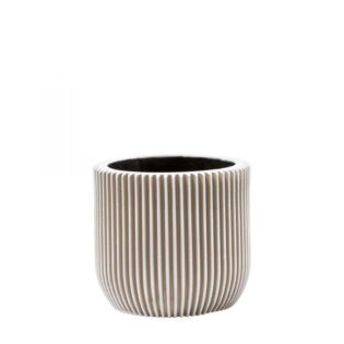 Topf kugel groove beige Ø 15 cm