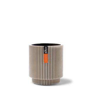 Vase cylinder groove beige Ø 17 cm