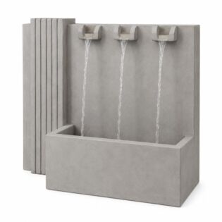 Moderner Brunnen mit 3 Strahlen hellgrau 72 cm - Lumineo