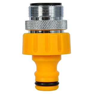 Wasserhahn ¾ Zoll mit Adapter 24 mm Außengewinde - Hozelock