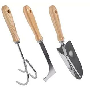 Gartenbesteck 3-teilig Metall Holz - Talen Tools
