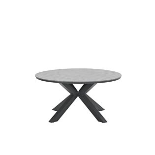 Tisch Edison Carbon Black Grey Teak &Oslash; 148 cm &ndash; Garden Impressions