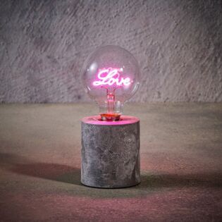 Tischlampe Love rosa batteriebetrieben 18 cm -Luca Lighting