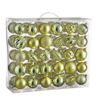 Weihnachtskugel unzerbrechlich hellgrün Ø 7 cm Satz von 60 - House of Seasons