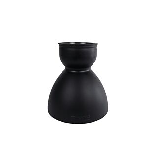 Vase 'Diabolo' L mattschwarzes Glas 21x21x22cm