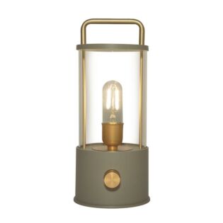 Windlicht warmwei&szlig; LED kabellos gr&uuml;n L 11 cm