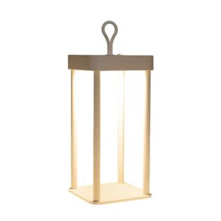 Laterne warmwei&szlig; LED kabellos braun L 12 cm