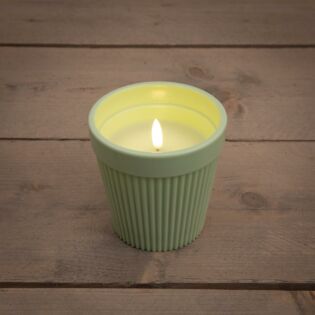Outdoor Kerze im Topf 3D Flamme grün 