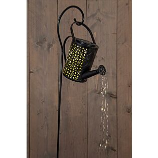 Gie&szlig;kanne Solar LED auf Stock schwarz 10 cm